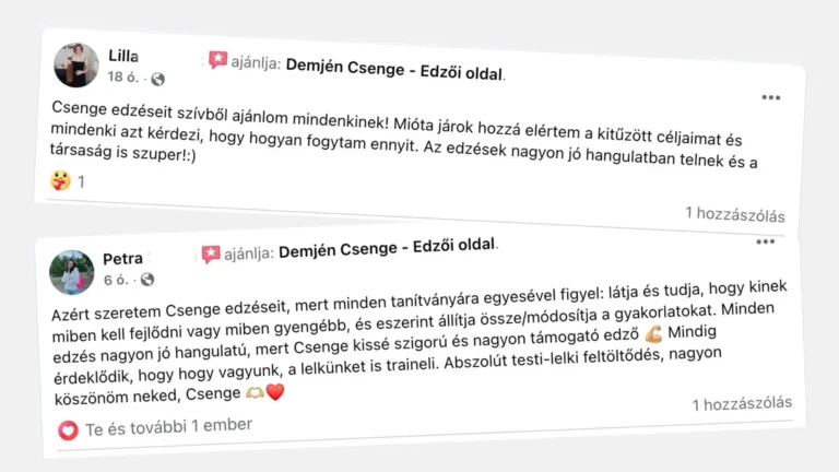 szeretem csenge edzéseit, fogyás, eredmények, training